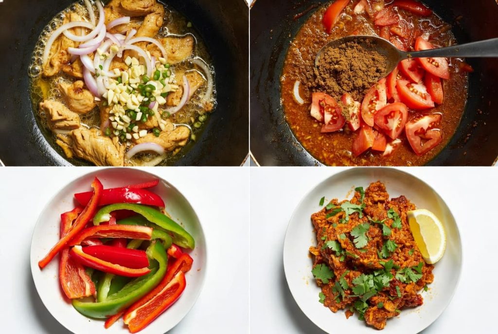 step by step instructions to Make Madhur Jaffrey Chicken Jalfrezi