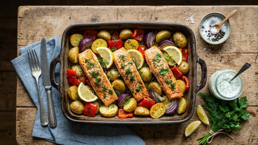 Hairy Bikers Salmon Tray Bake